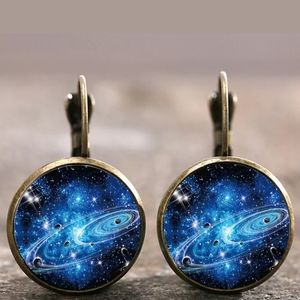 Starry Sky handmade glass bronze earrings